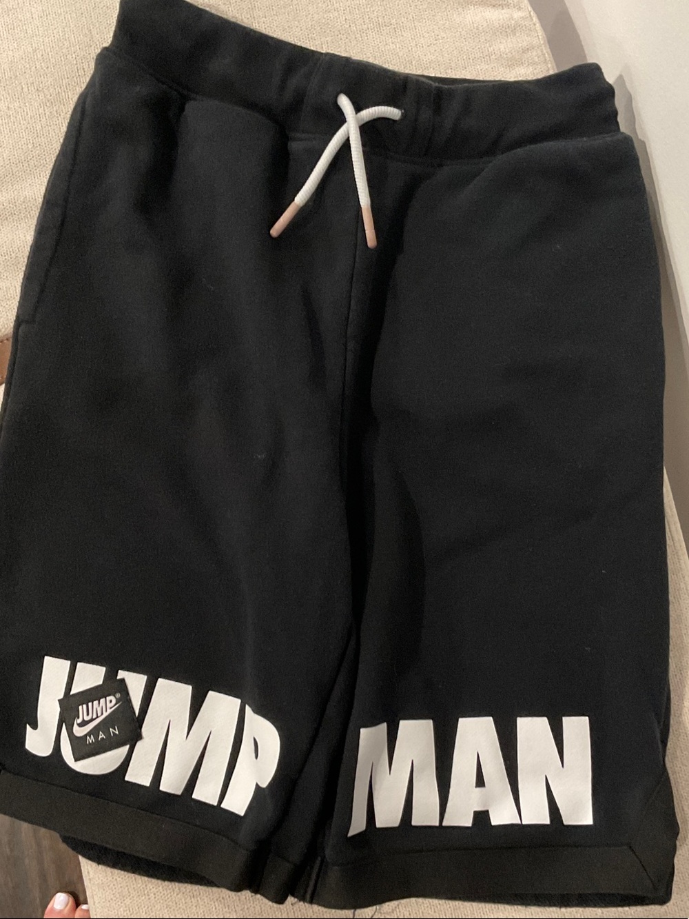 Jumpman Black Athletic Shorts with White Logo